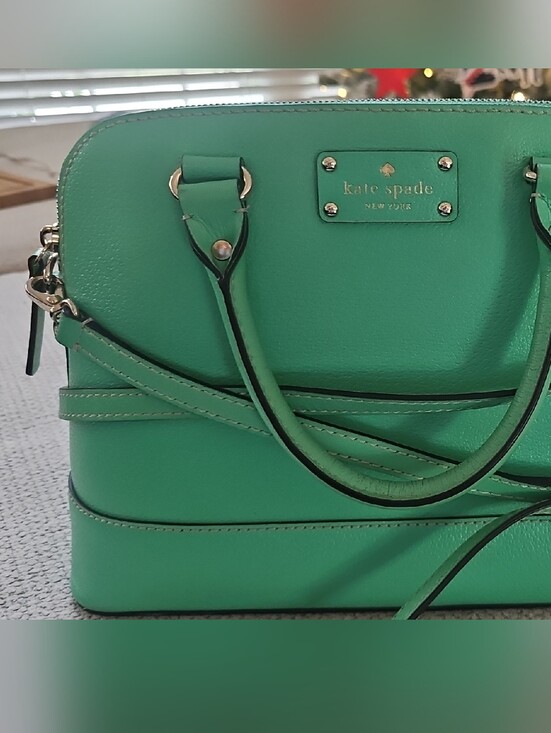 kate spade Handbags - Kate Spade Green Structured Leather Satchel with Strap and Wallet